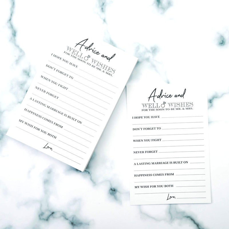 RXBC2011 Wedding advice and well wishes Cards for the soon to be Mr and Mrs Bride and Groom Newlyweds Bridal Shower Games Note Marriage Advice Pack of 50 - Image 5